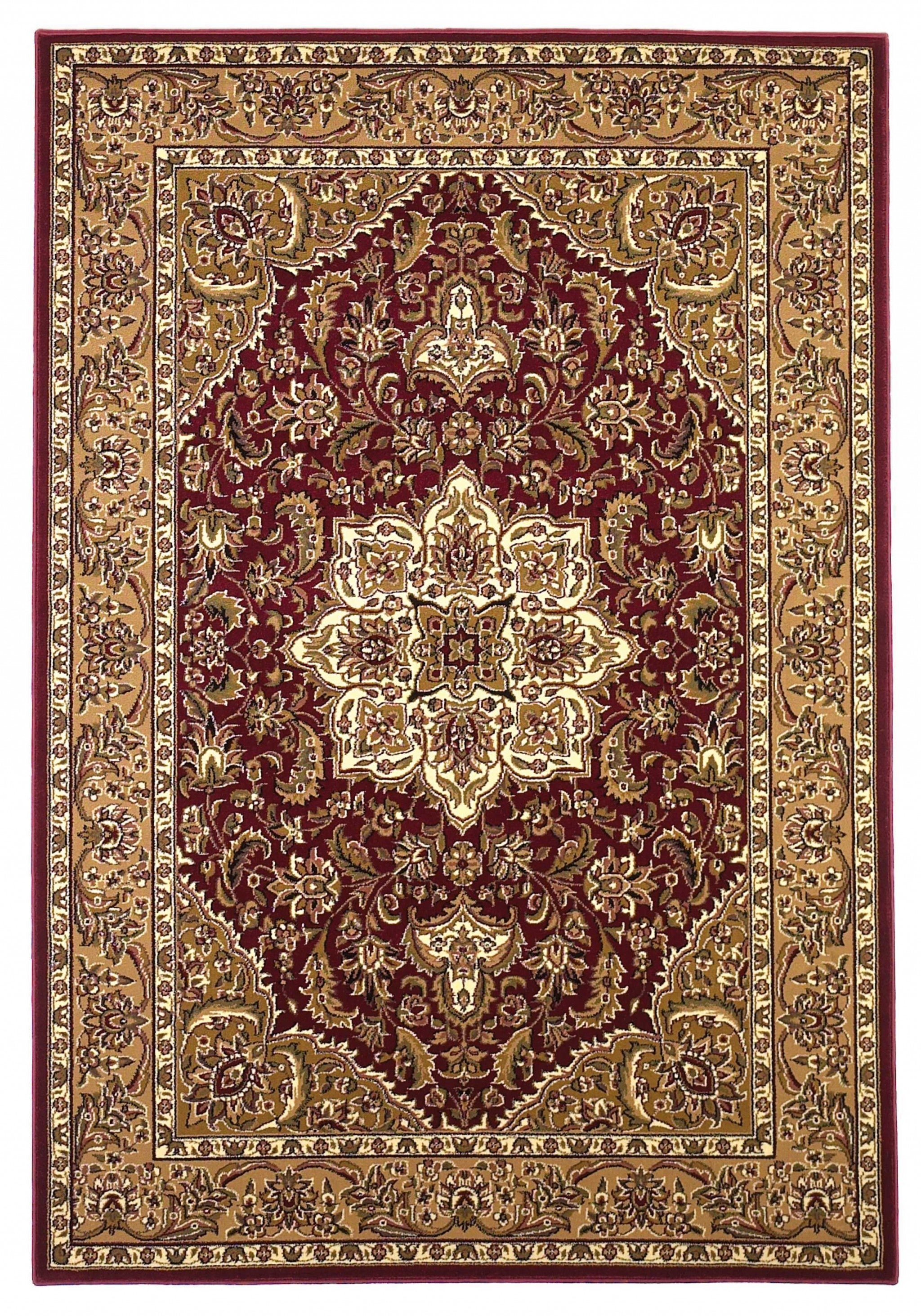 1' x 2' Polypropylene Red or Beige Area Rug