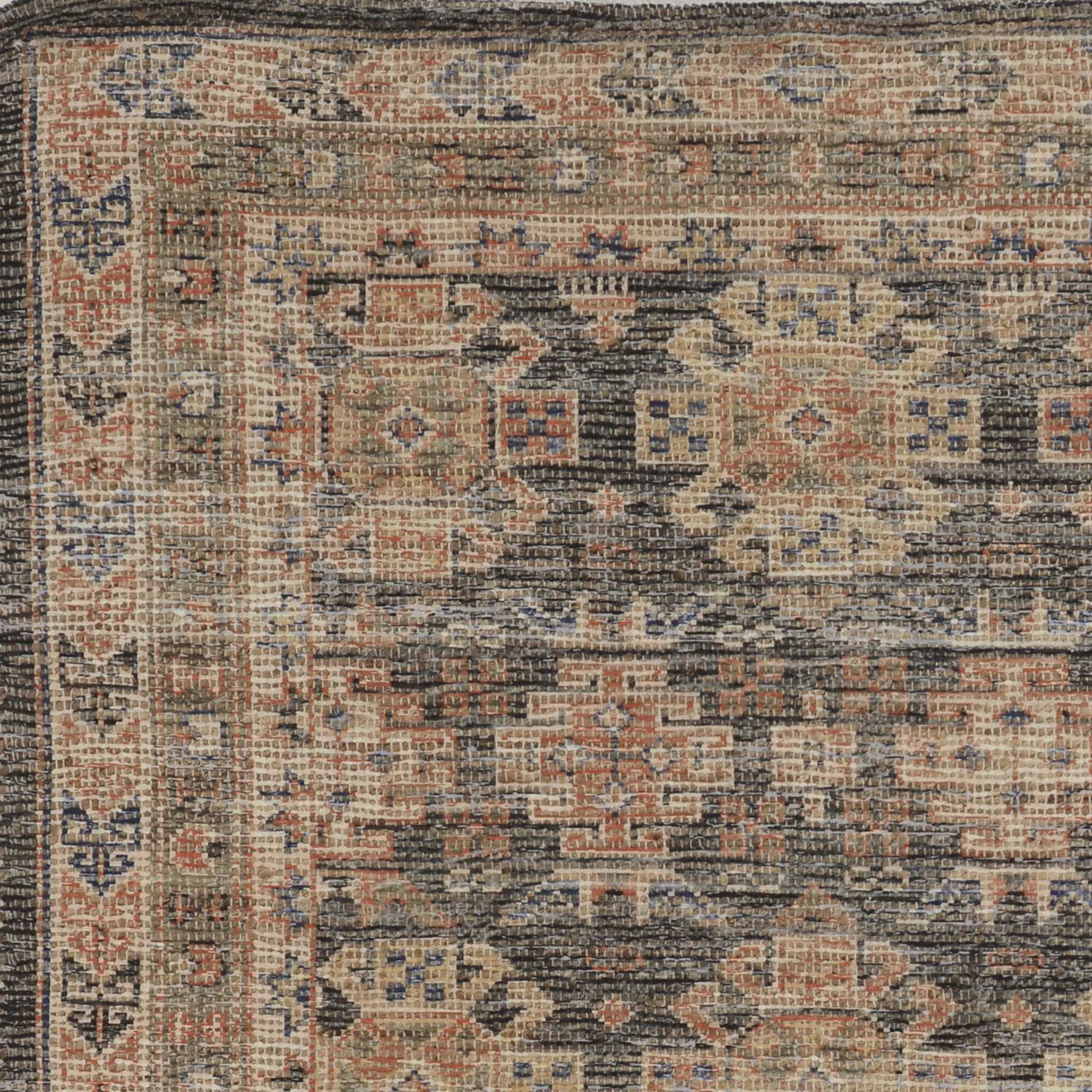 2'x4' Charcoal Hand Woven Traditional Indoor Accent Rug