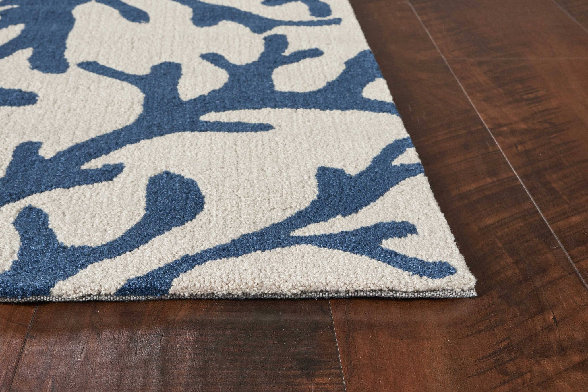 2' x 4' Polyester Ivory or Blue Area Rug