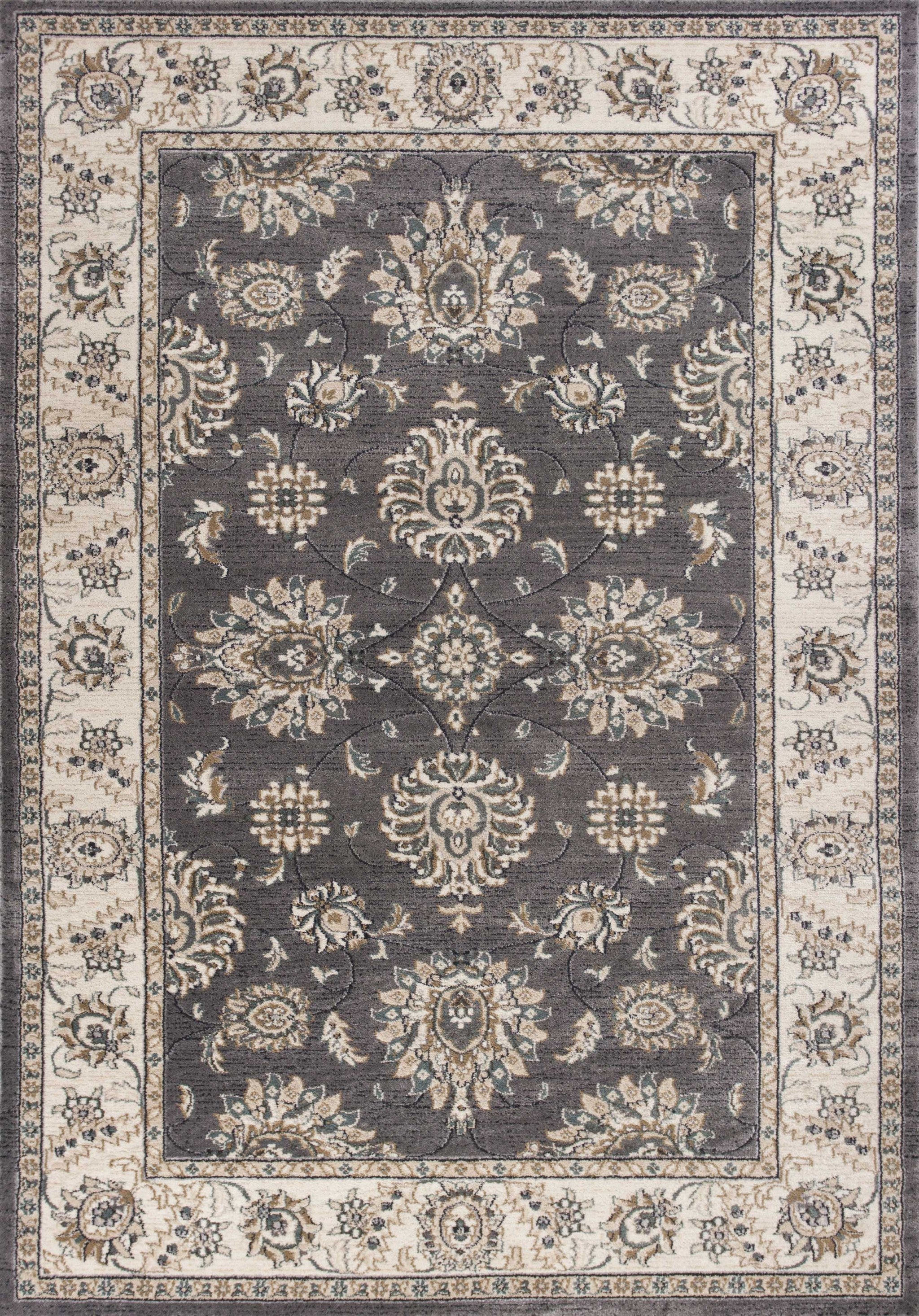 3' x 5' Grey or Ivory Polypropylene Area Rug