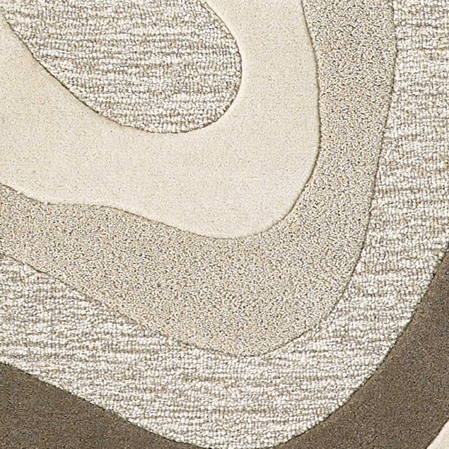 2'x4' Natural Beige Hand Tufted Abstract Waves Indoor Accent Rug