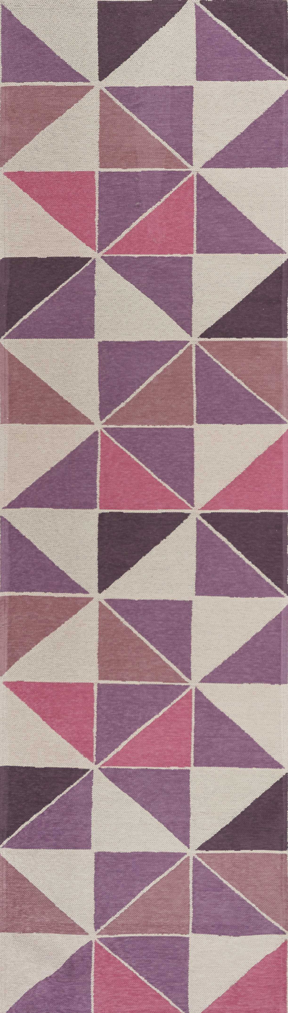 2'2 x 7'6 Polyester Ivory Pink Area Rug