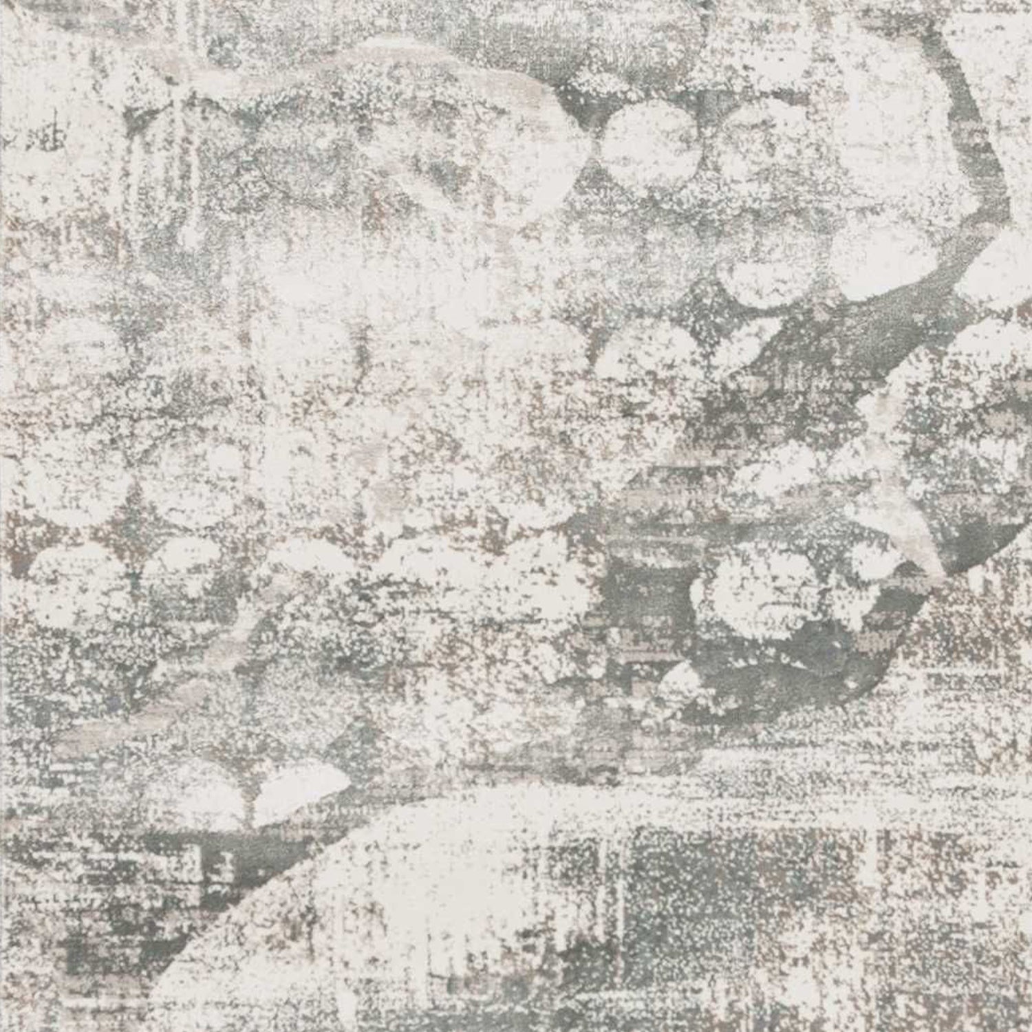 7' Ivory Mist Machine Woven Abstract Indoor Runner Rug