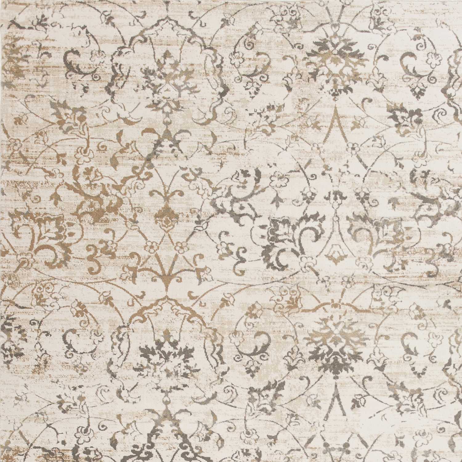 3' x 5' Beige Vintage Vines Area Rug