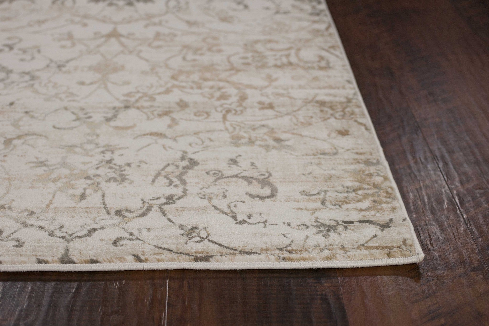 3' x 5' Beige Vintage Vines Area Rug