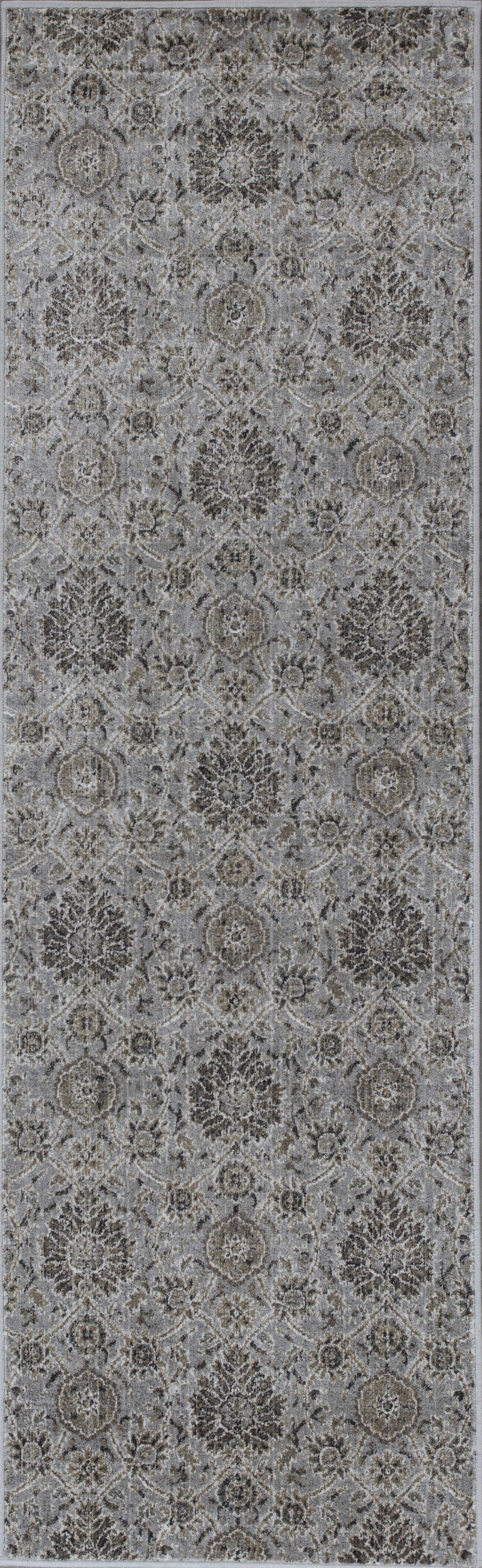 2' x 7' Silver Ancient Viscose Runner Rug