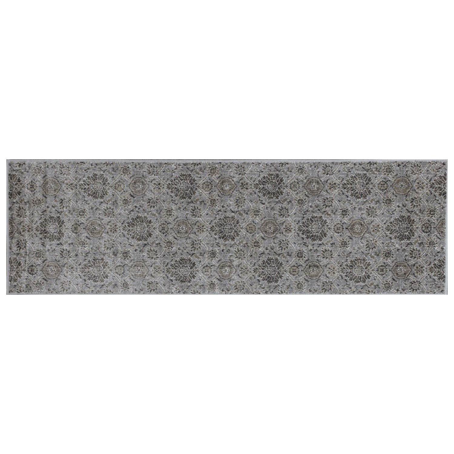 2' x 7' Silver Ancient Viscose Runner Rug