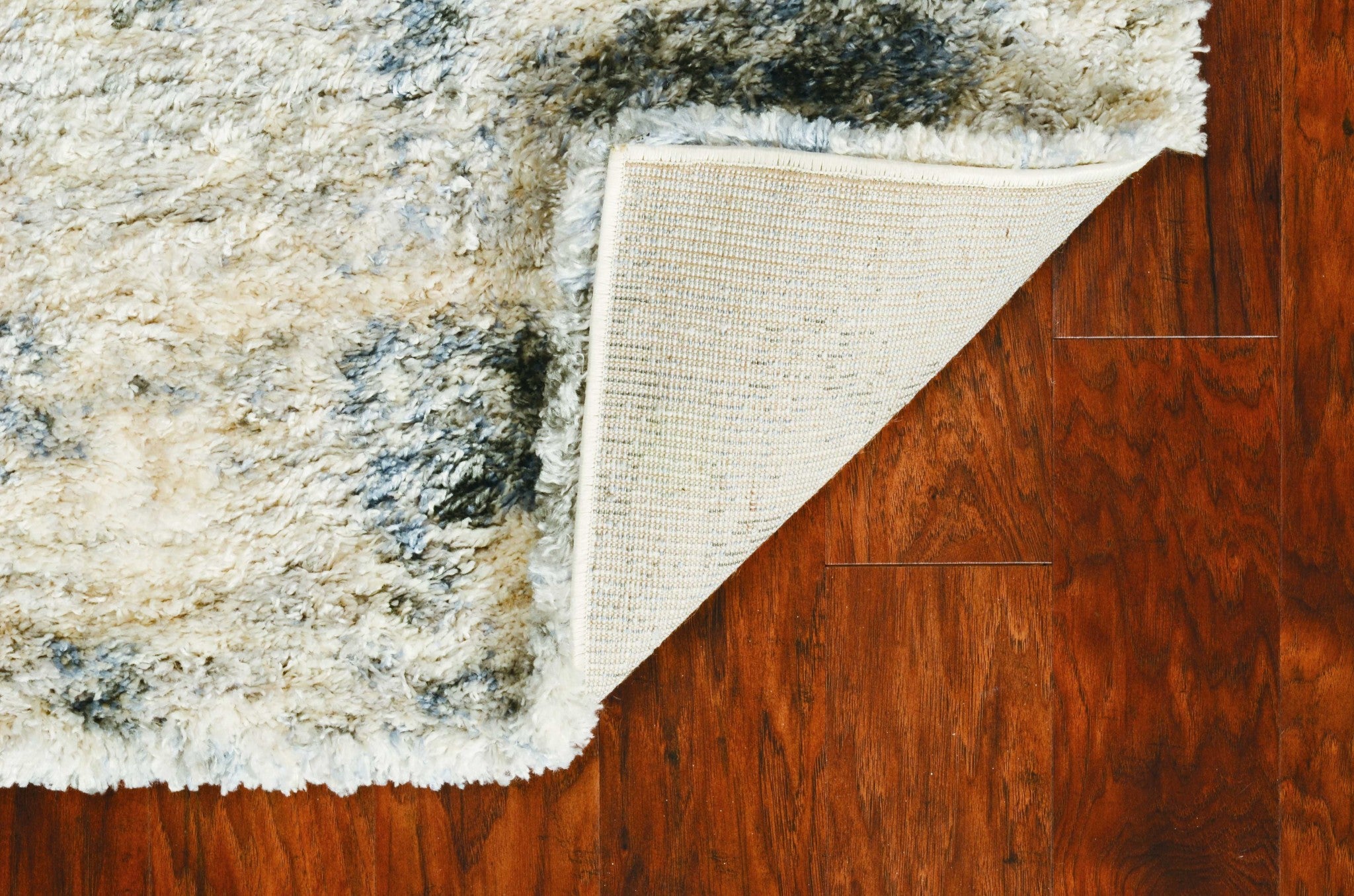 4'x6' Ivory Blue Machine Woven Abstract  Indoor Area Rug