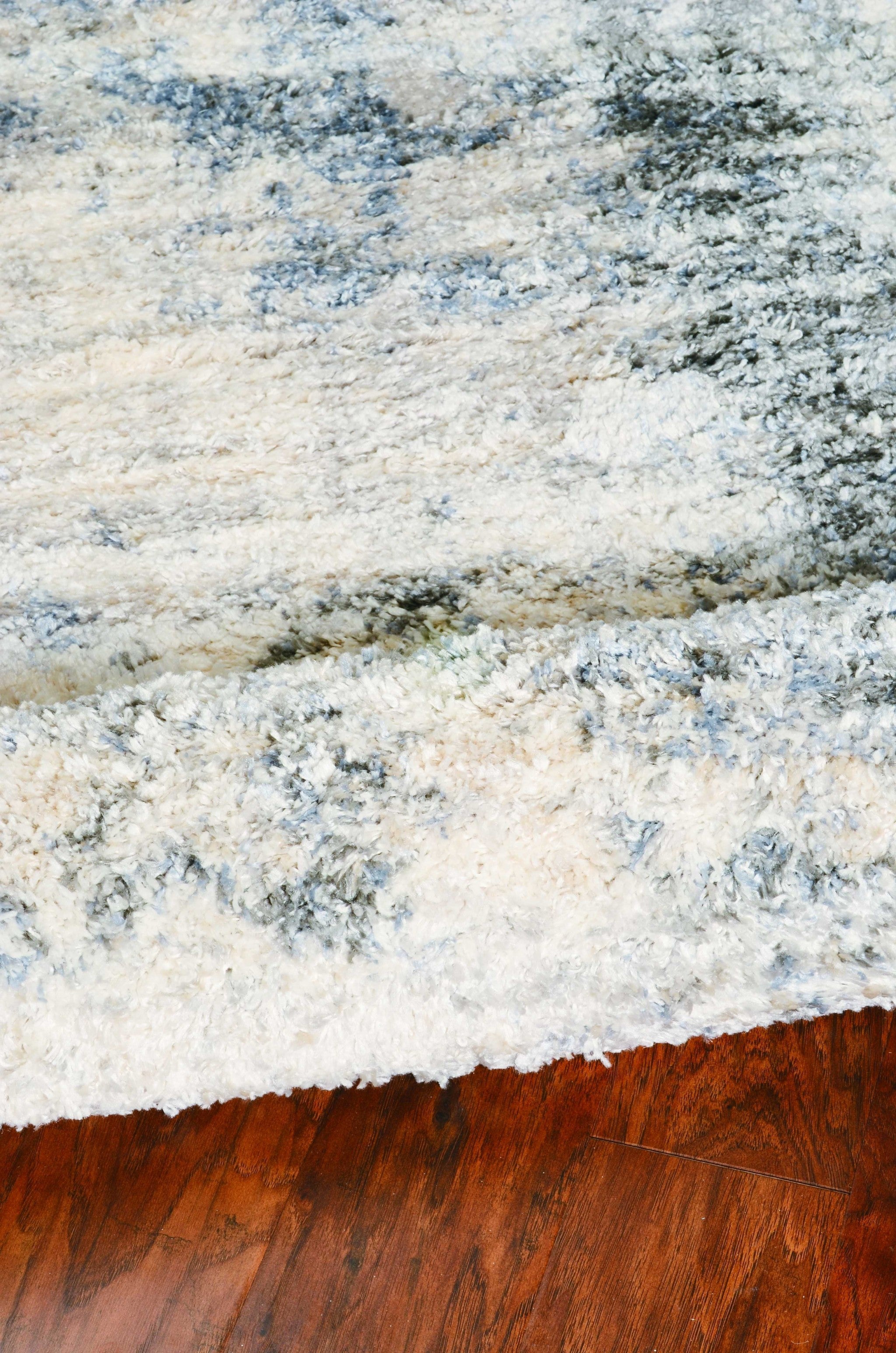 4'x6' Ivory Blue Machine Woven Abstract  Indoor Area Rug