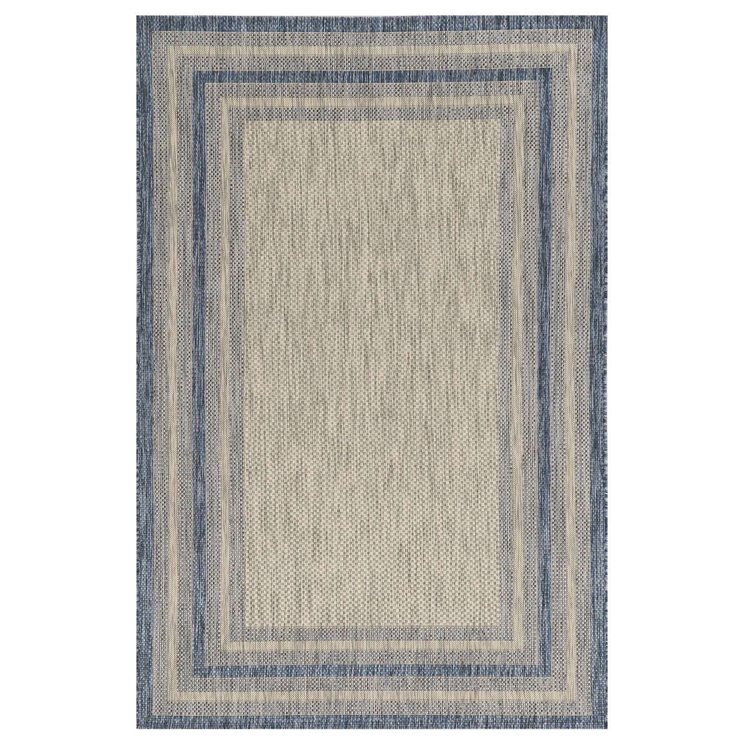 5' x 8'  Grey or  Denim Bordered UV Treated Area Rug