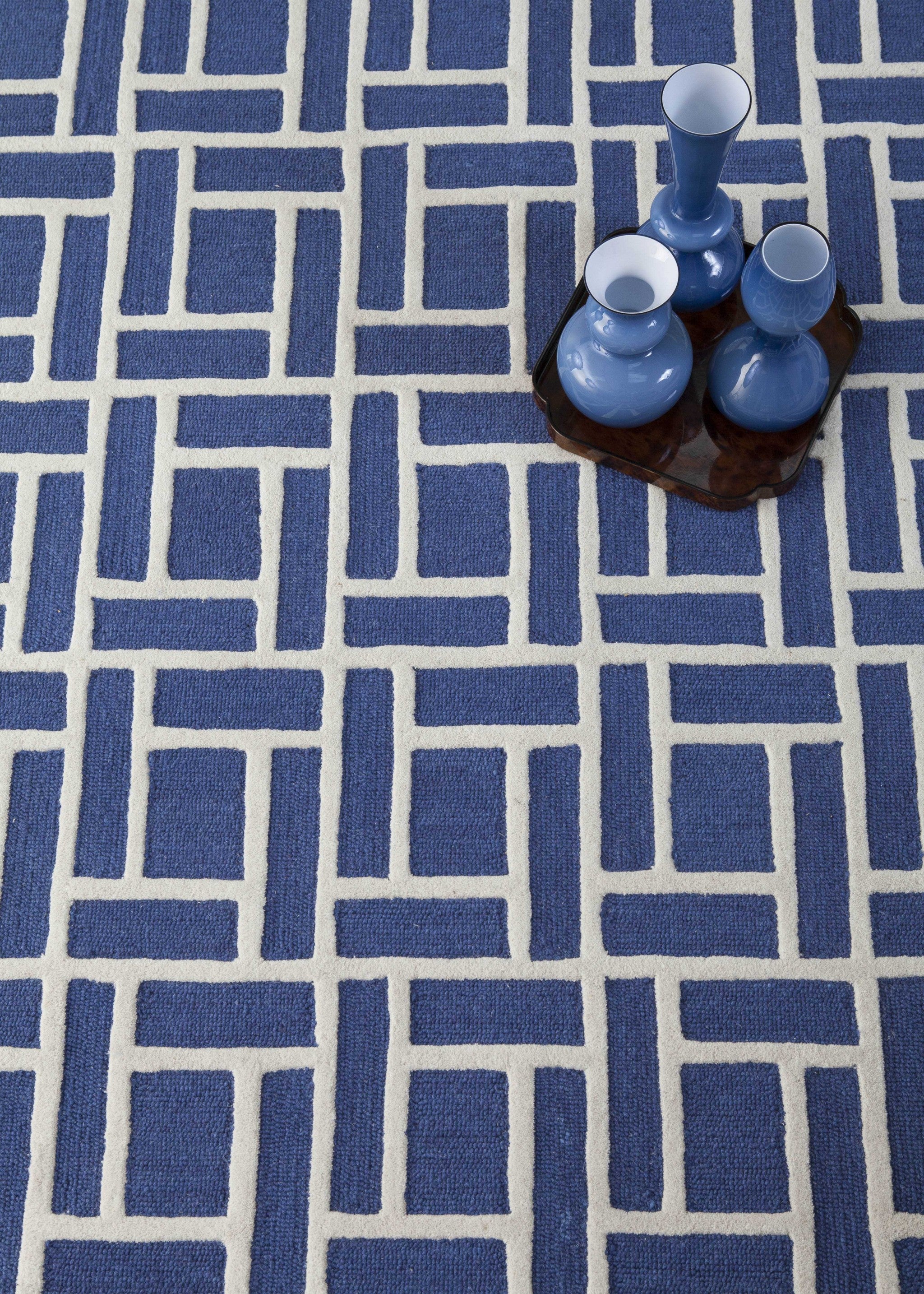 3'3 x 5'3 Wool Indigo Area Rug