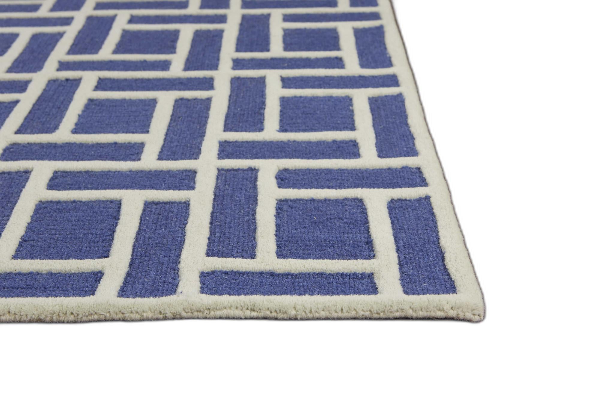 3'3 x 5'3 Wool Indigo Area Rug