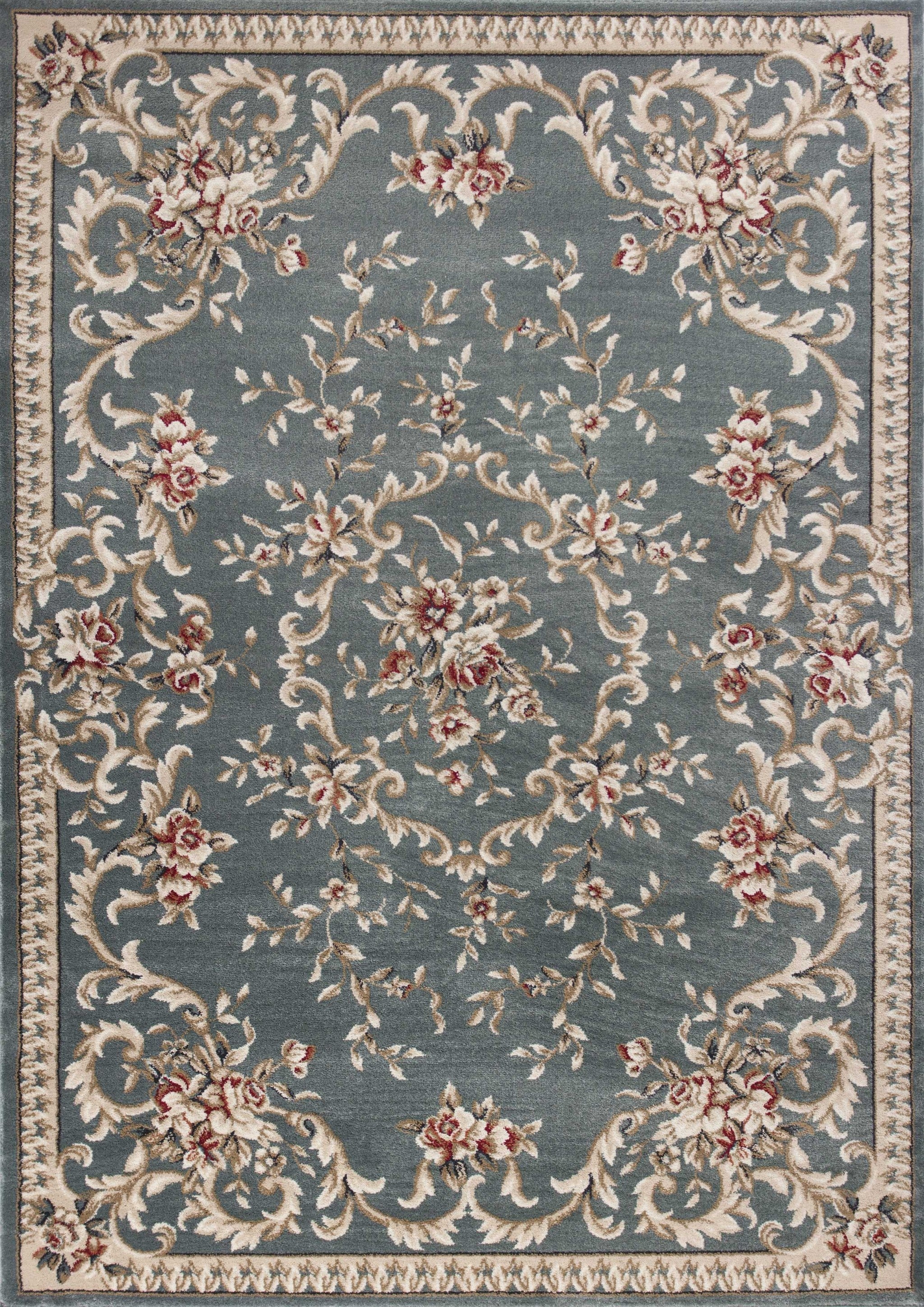 5'x8' Slate Blue Floral Indoor Area Rug Default Title