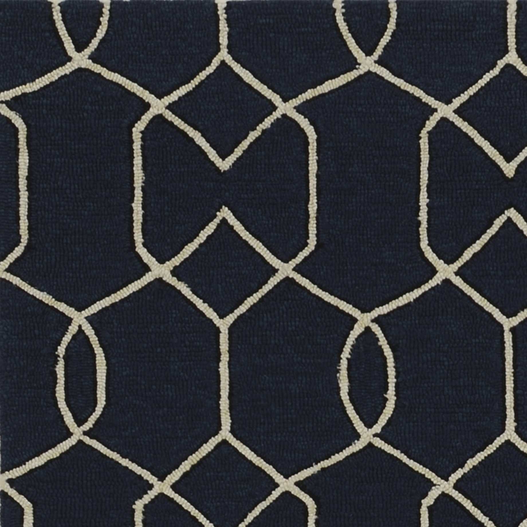 7' Square UV treated Polypropylene Navy Area Rug Default Title