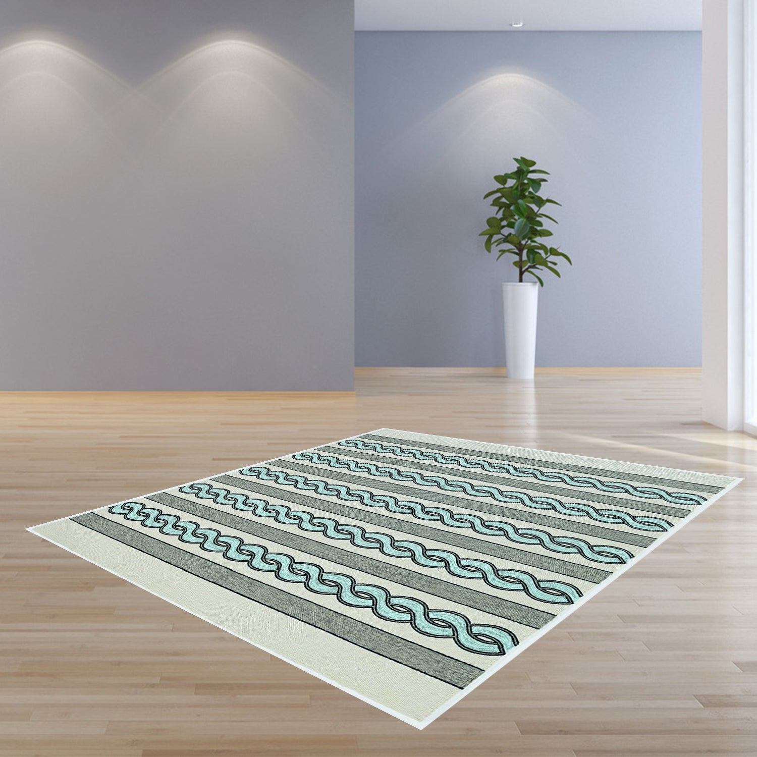7' Square   UV treated Polypropylene Ivory or Spa Area Rug