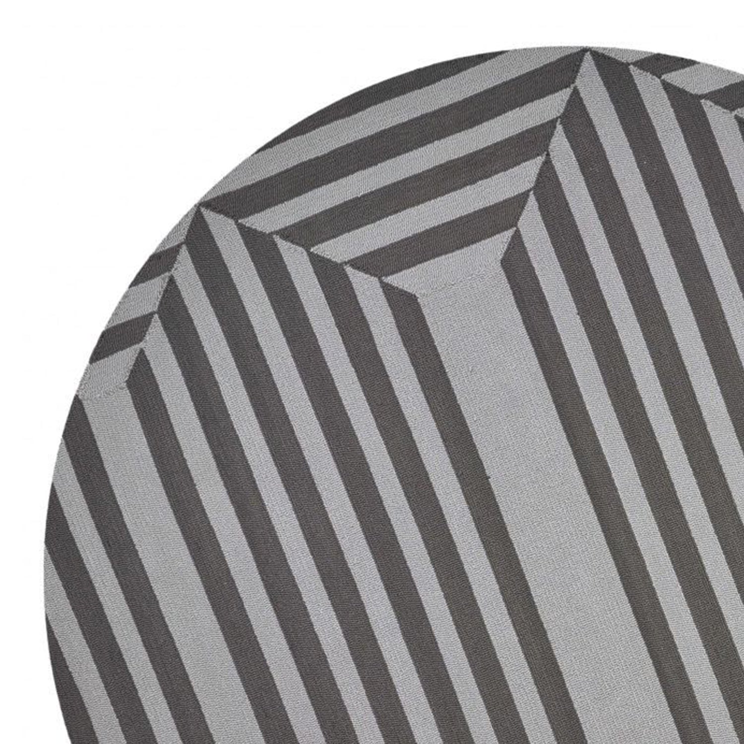 7' Round  UV treated Polypropylene Charcoal Area Rug