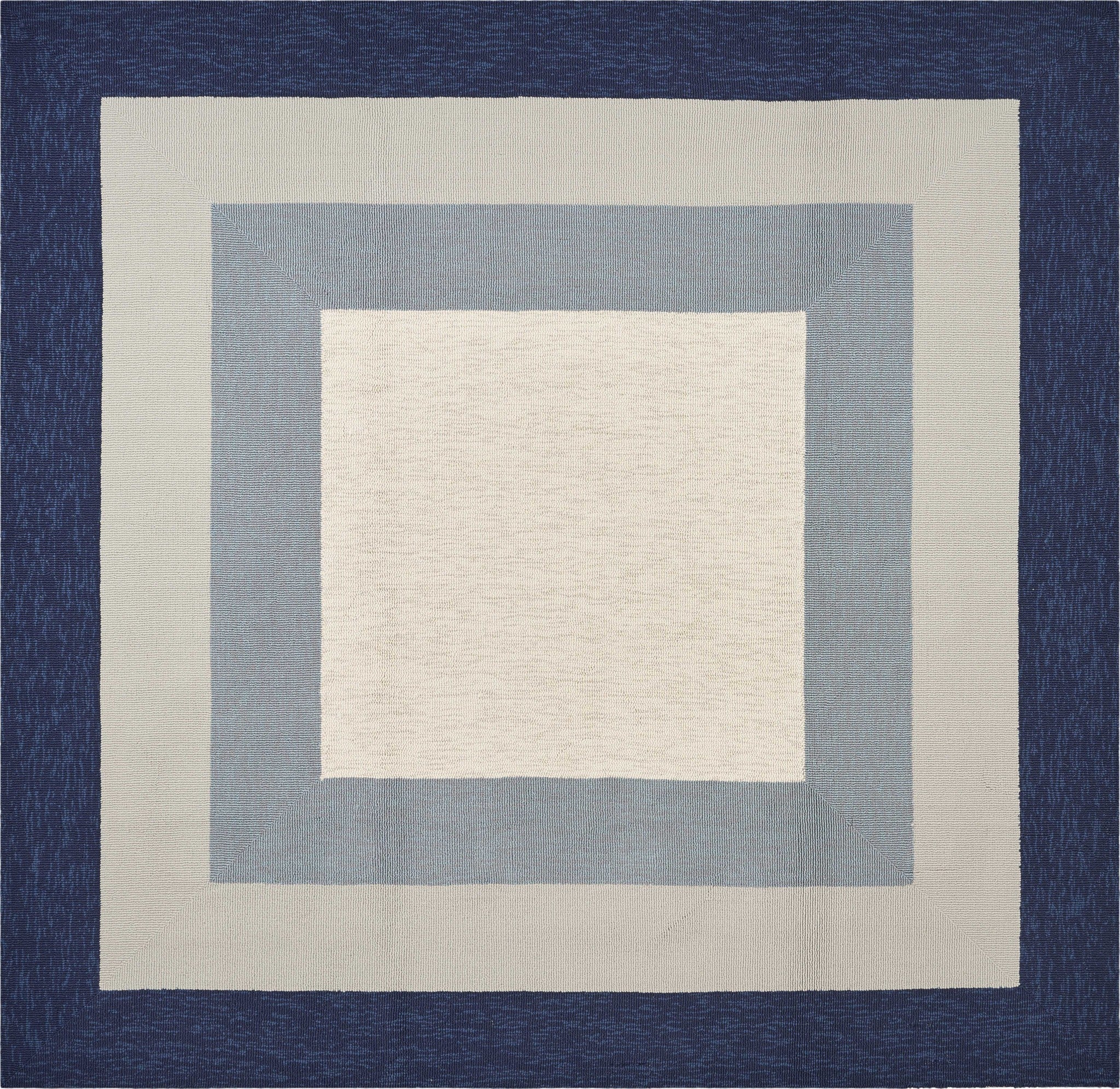 7' Square   UV treated Polypropylene Slate or  Navy Area Rug Default Title