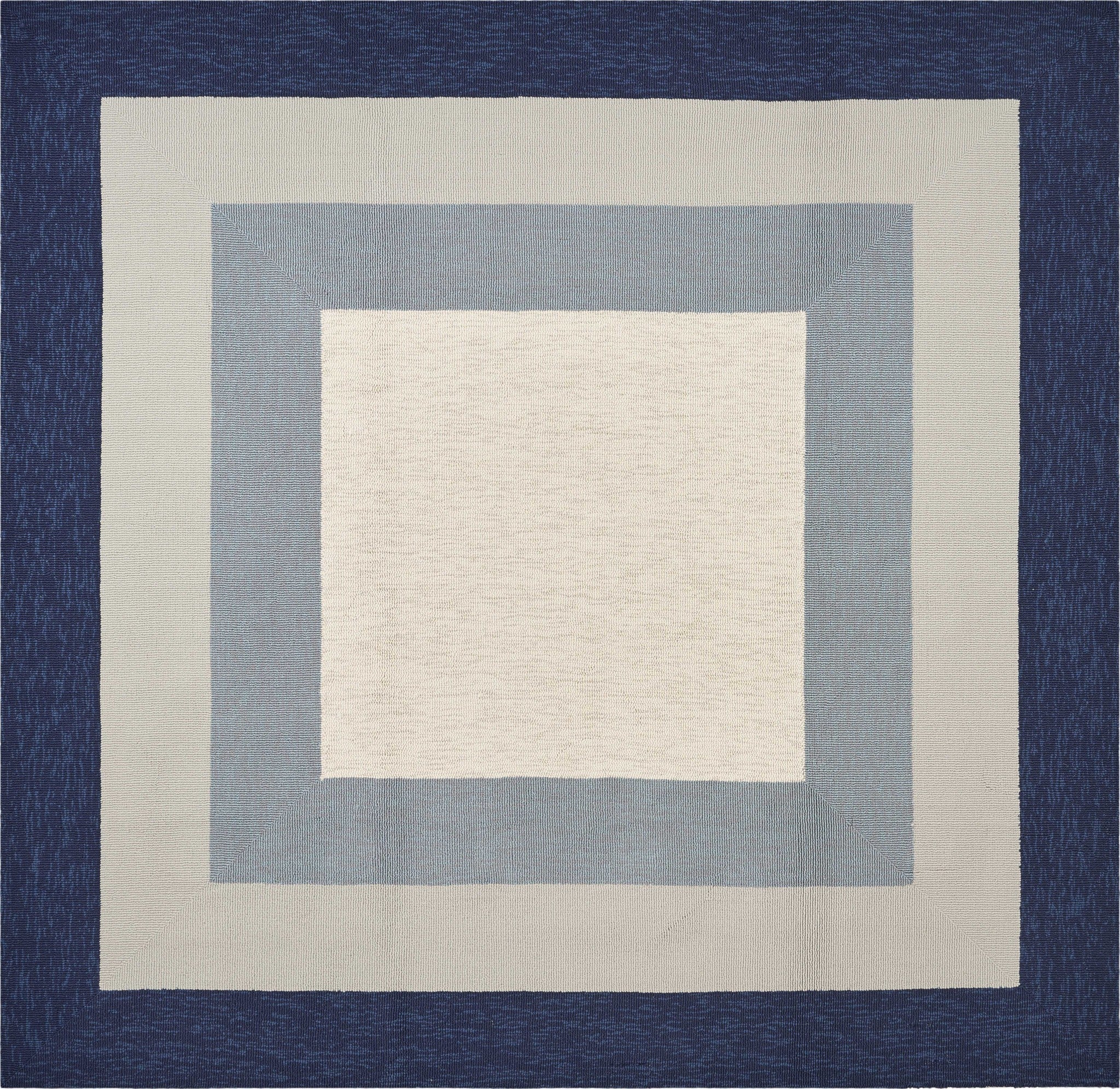 7' Square   UV treated Polypropylene Slate or  Navy Area Rug