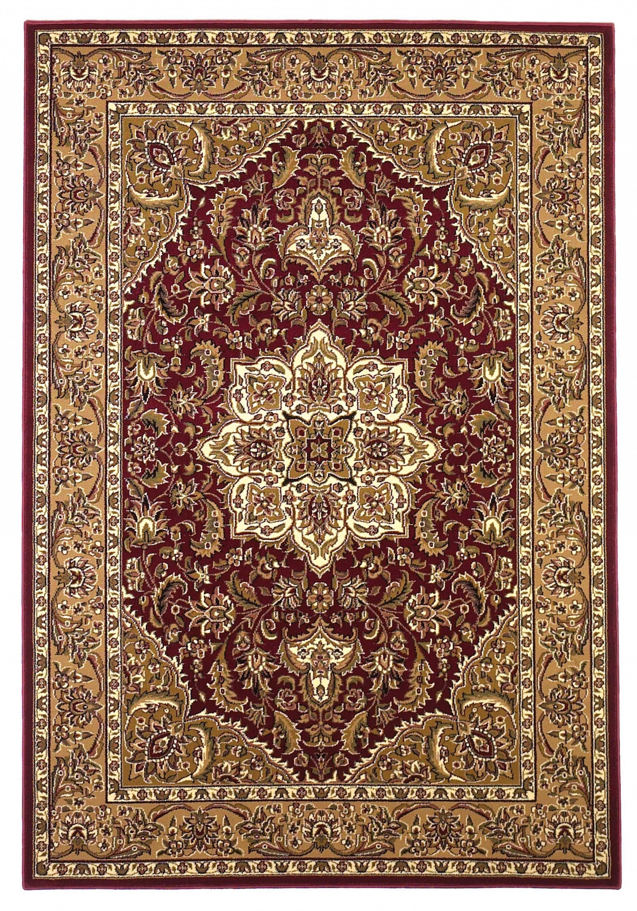 7' x 10'  Polypropylene Red or  Beige Area Rug Default Title