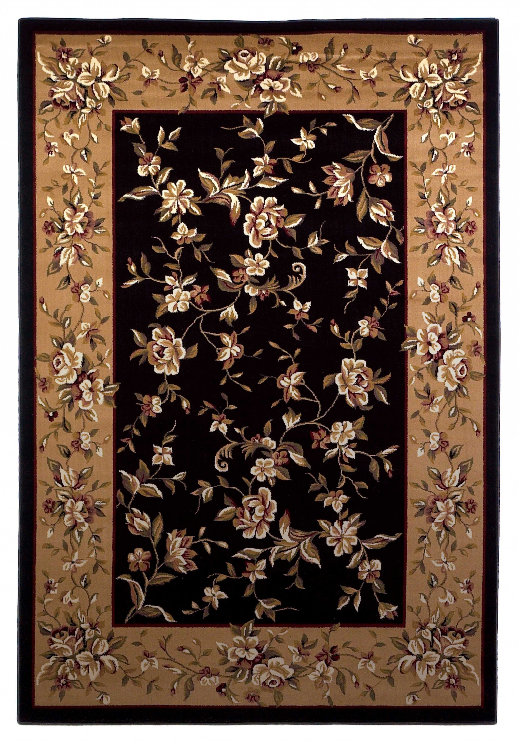7' x 10'  Polypropylene Black or  Beige Area Rug Default Title