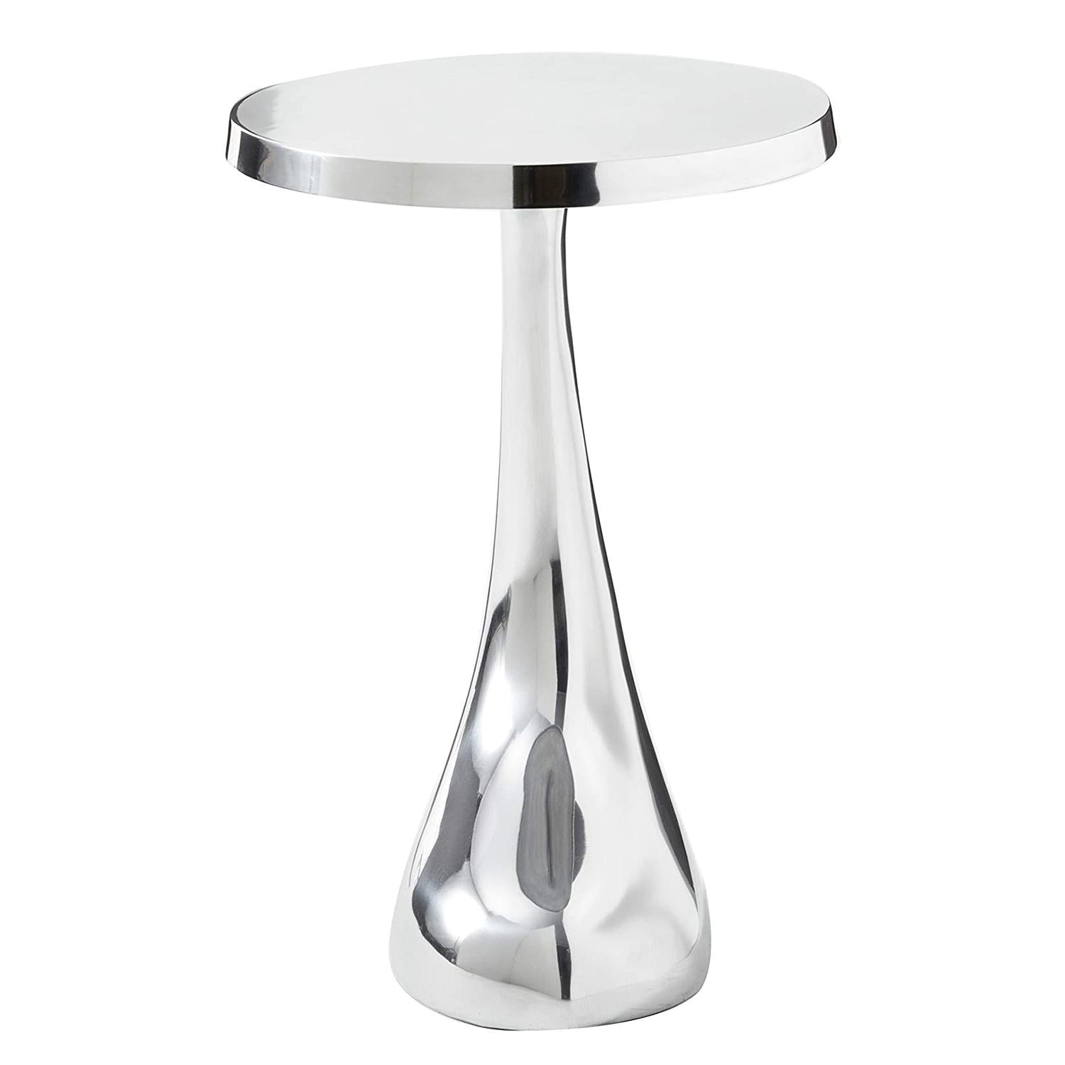 Buffed Aluminum Curve Side End Table