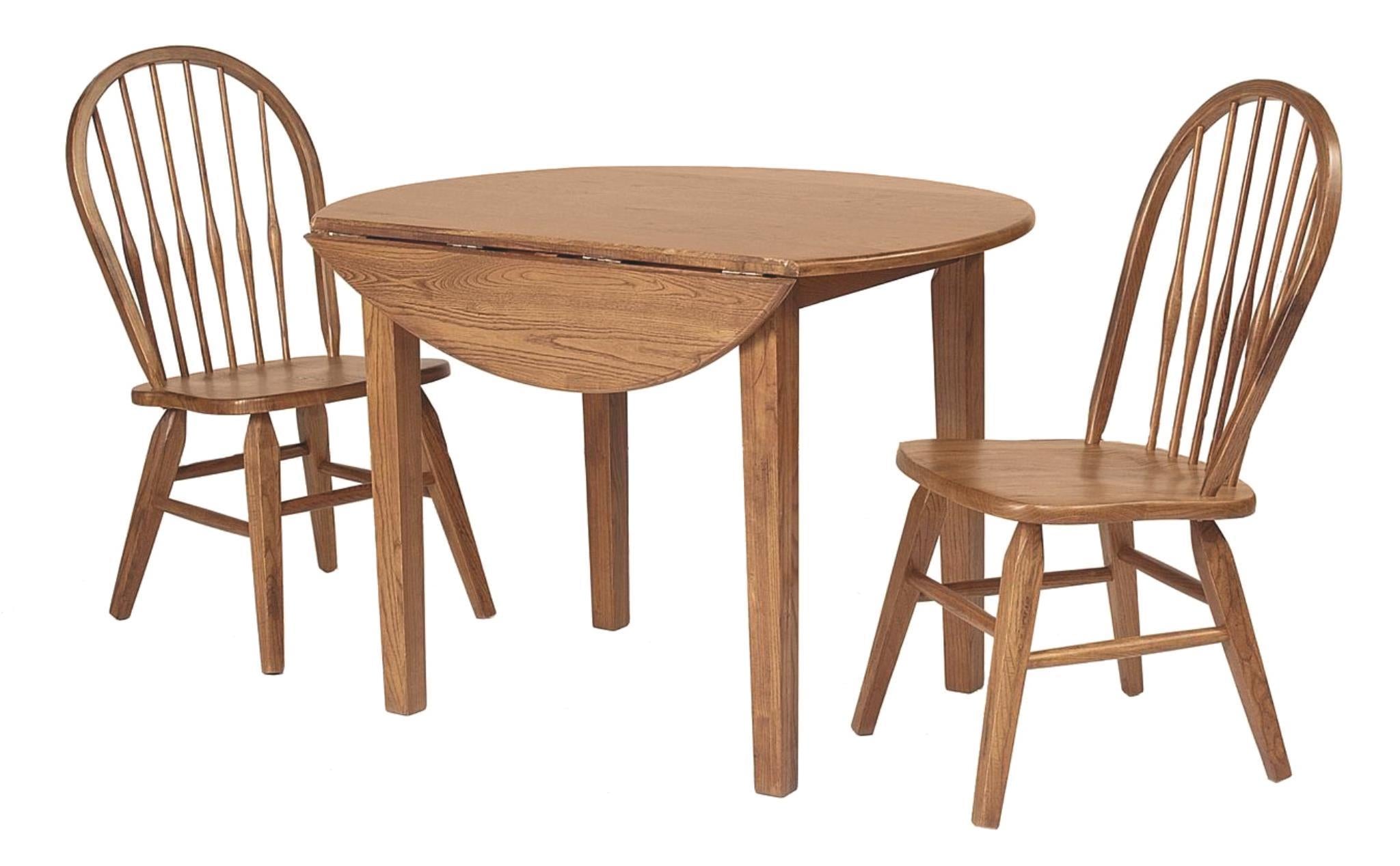 Solid Wood Round Bar Height Drop Leaf Dining Table in Natural Finish Default Title