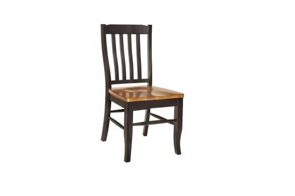 Classic Two Tone Dark Hardwood Dining or Side Chair