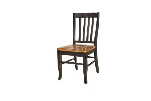 Classic Two Tone Dark Hardwood Dining or Side Chair