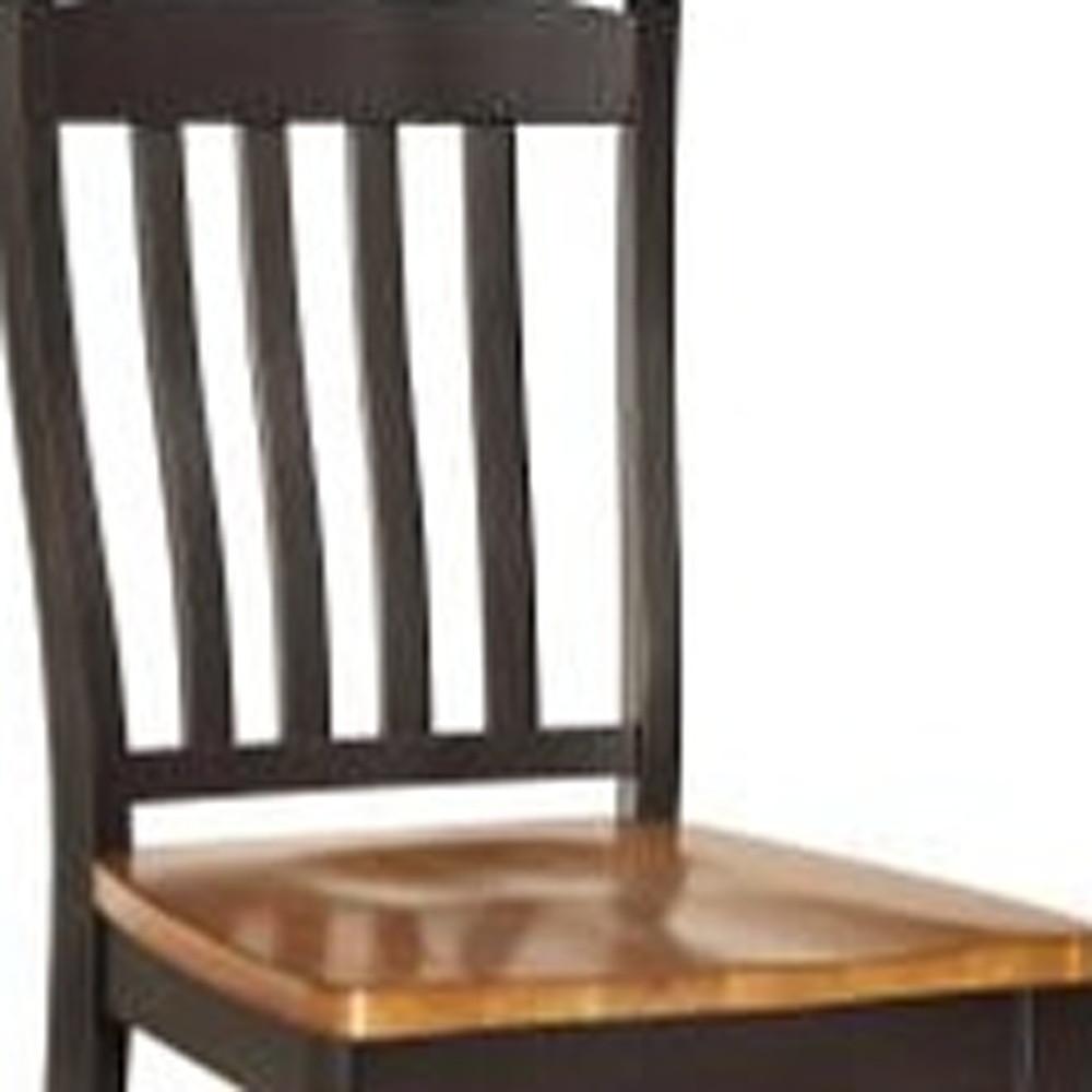 Classic Two Tone Dark Hardwood Dining or Side Chair