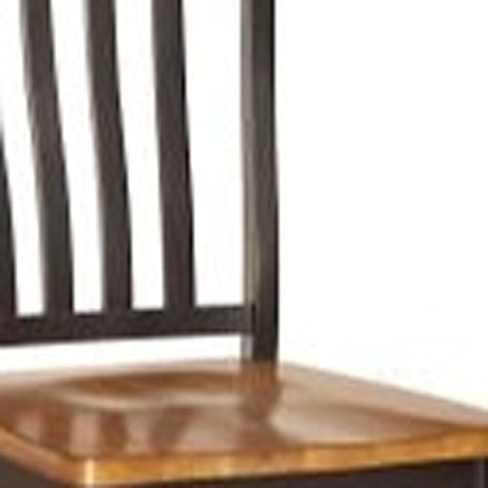 Classic Two Tone Dark Hardwood Dining or Side Chair