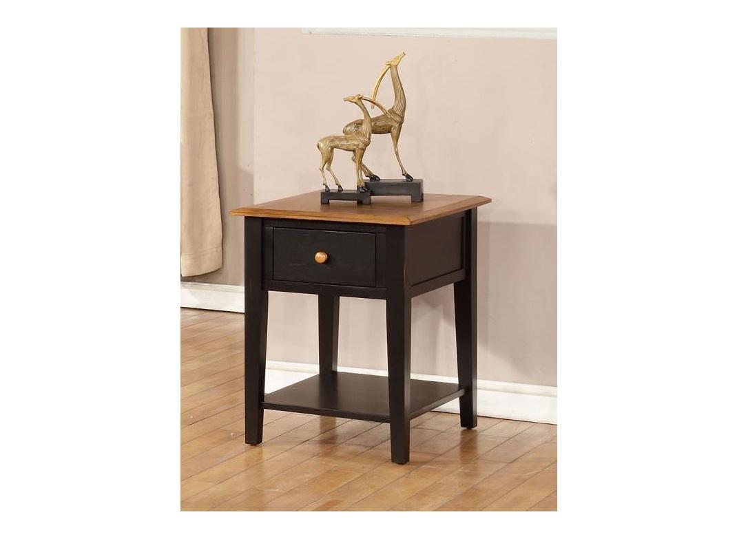 Stylish Black And Golden Brown Wooden End Table