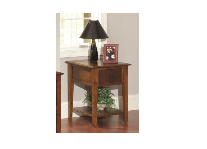 Tobacco Finish Hardwood End Table