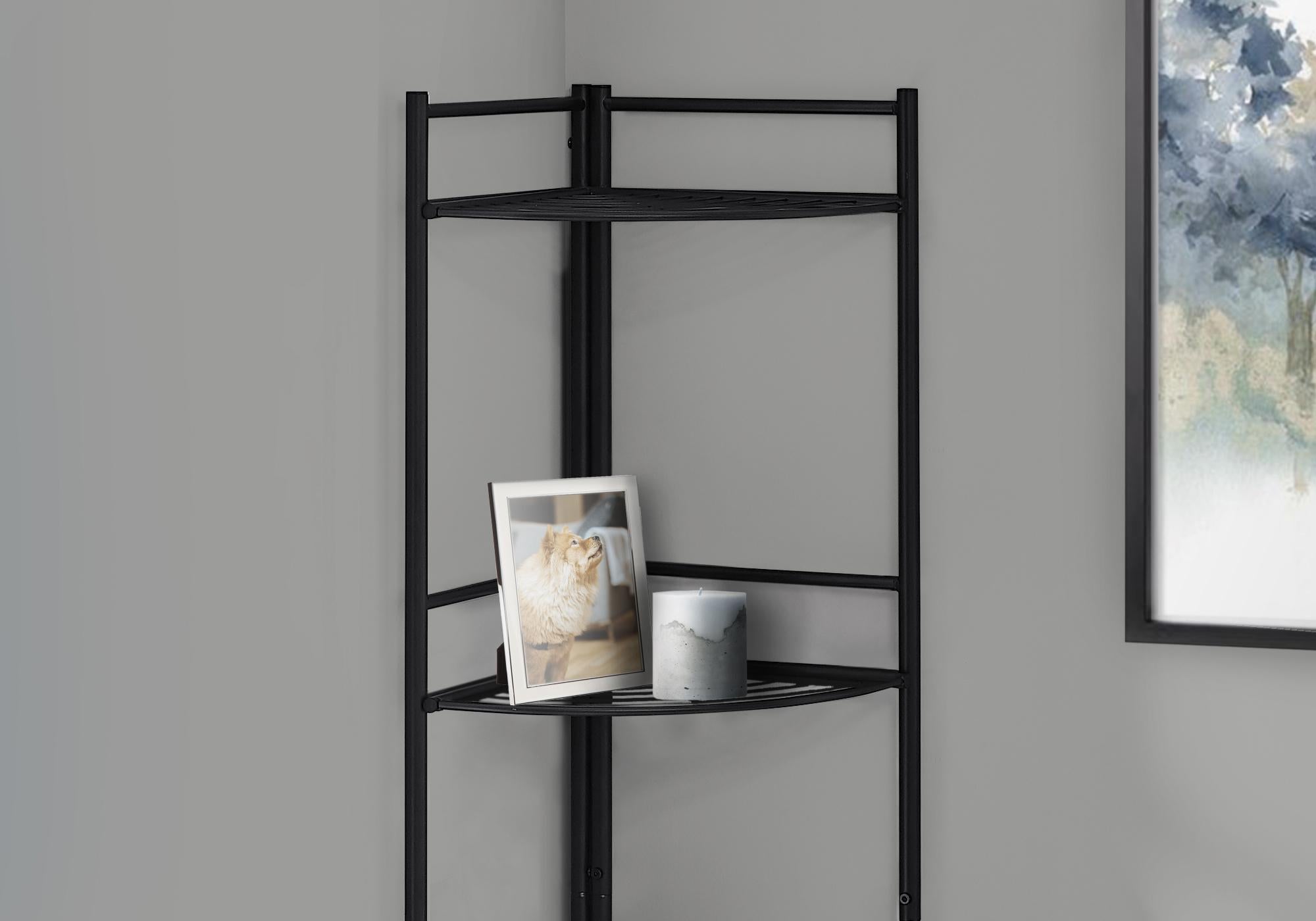 Classic Black 4 Tier Metal Corner Shelf