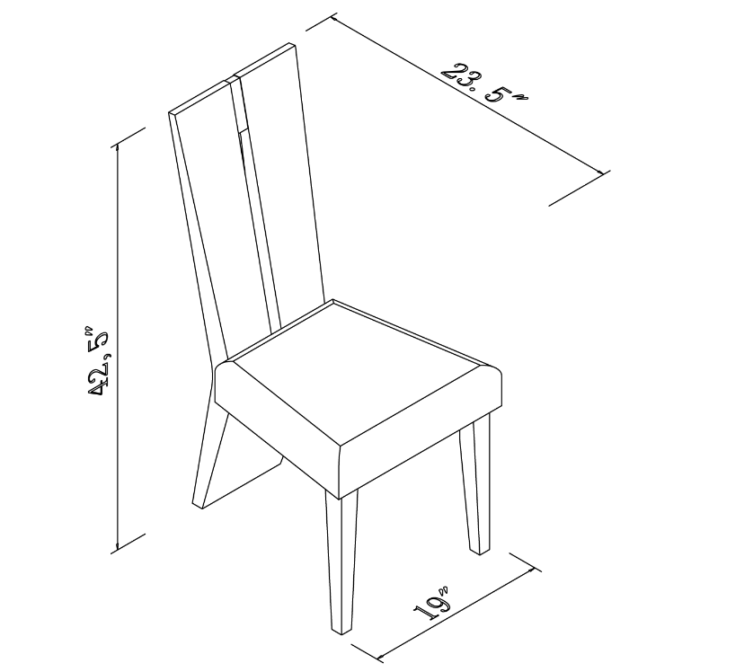 Contemporary Sleek Gray  Dining Chair Set of 2