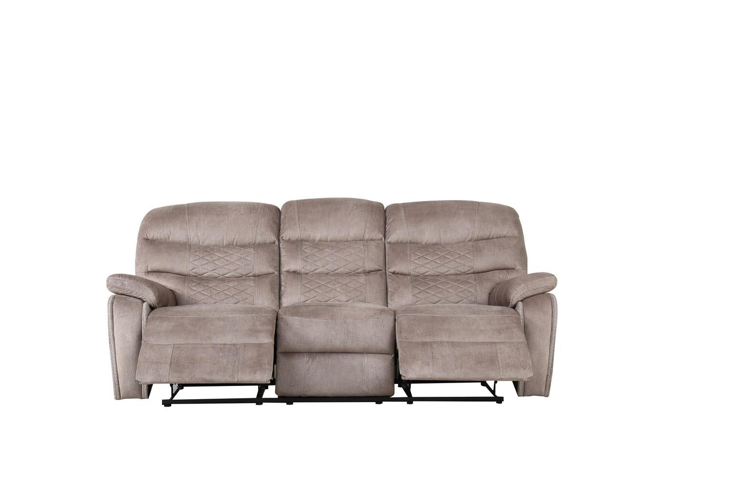 Light Brown Microfiber Reclining Sofa