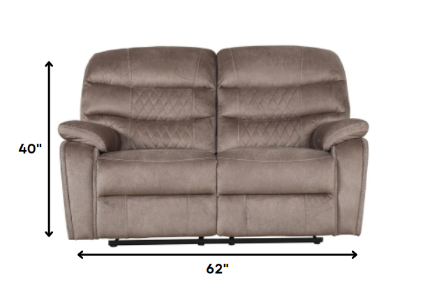 Three Piece Light Brown Microfiber Reclining Sofa Set