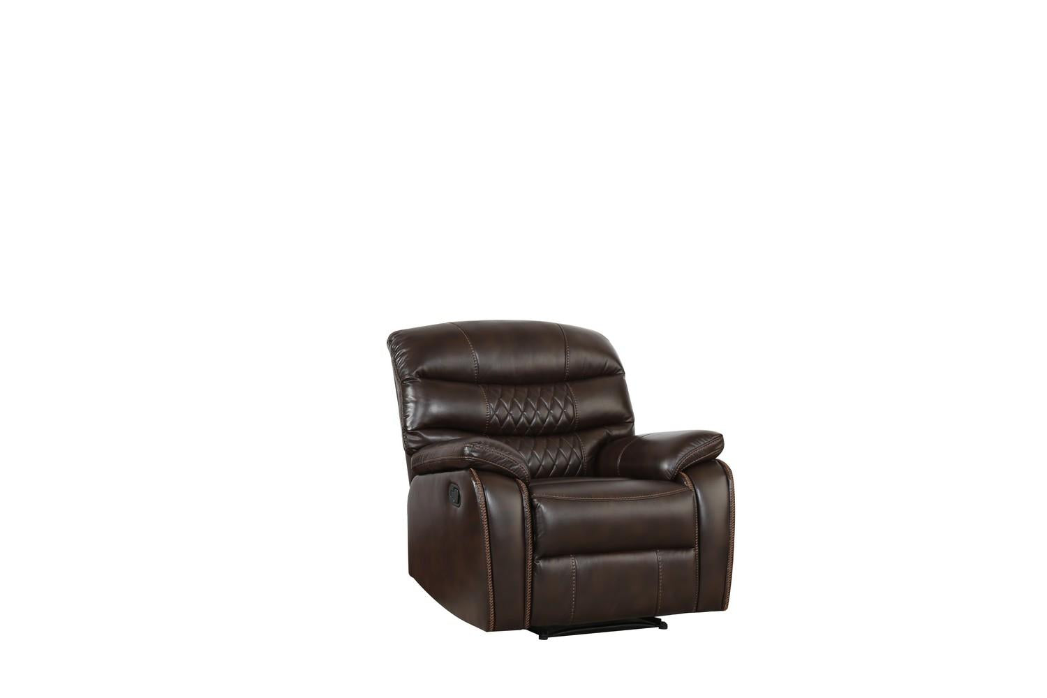 Dark Brown Faux Leather Recliner Chair