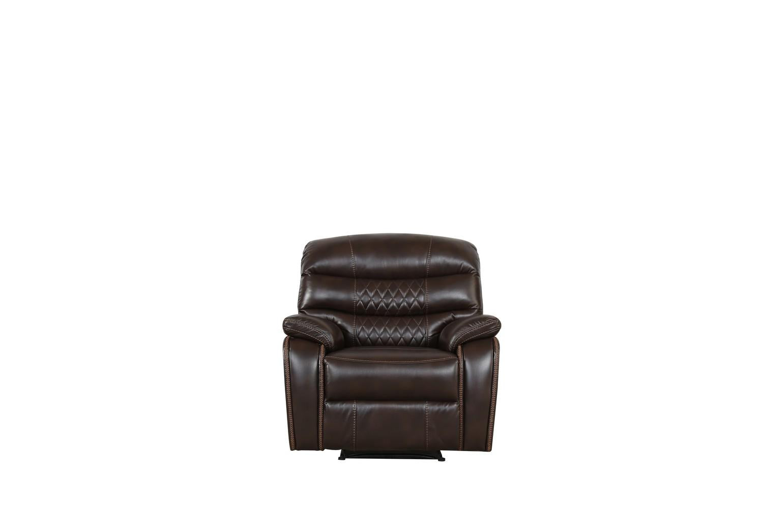 Dark Brown Faux Leather Recliner Chair