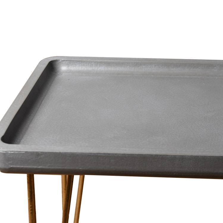 Contemporary Gray and Gold Finish Rectangle End Table 18