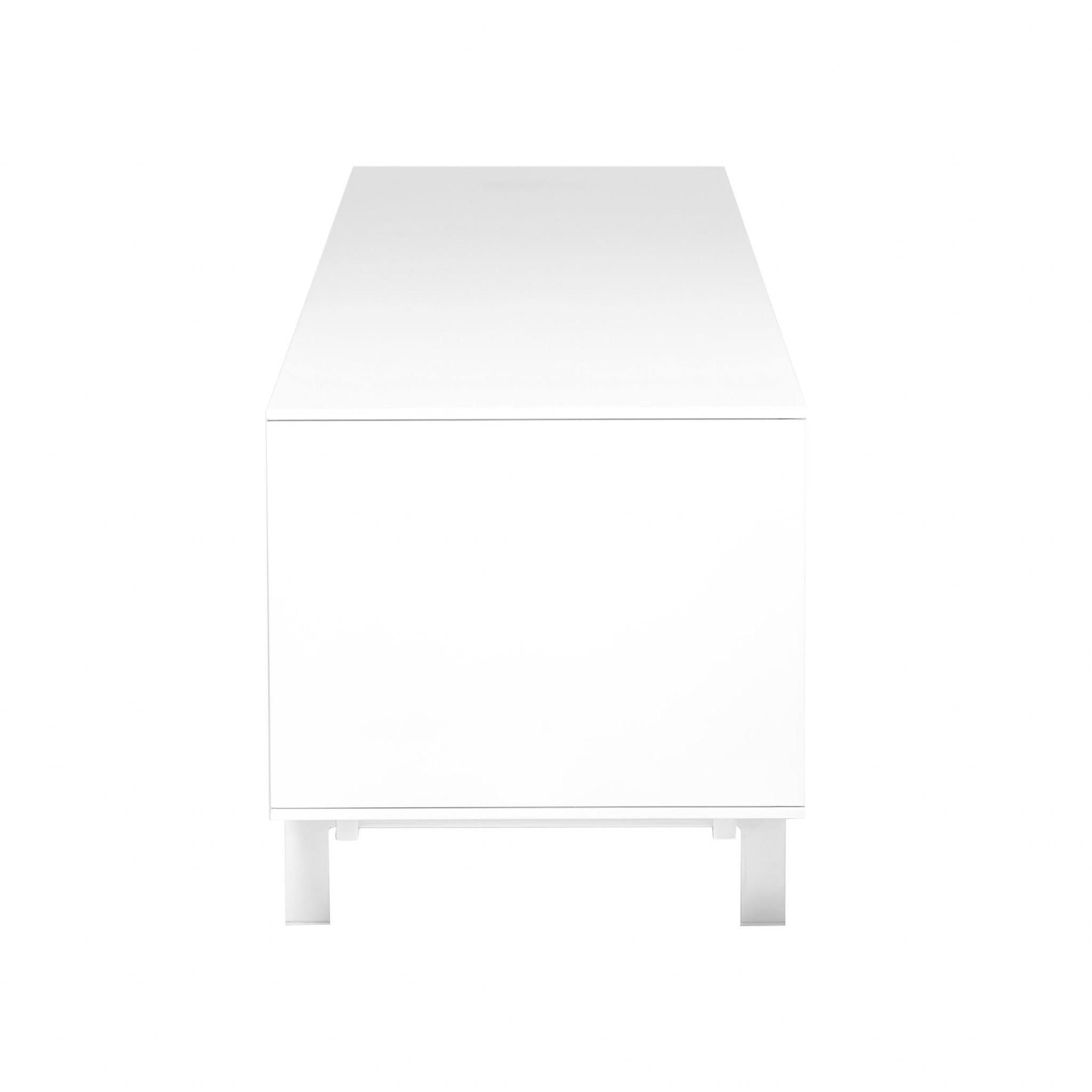 Crisp High Gloss White Lacquer Media TV Stand