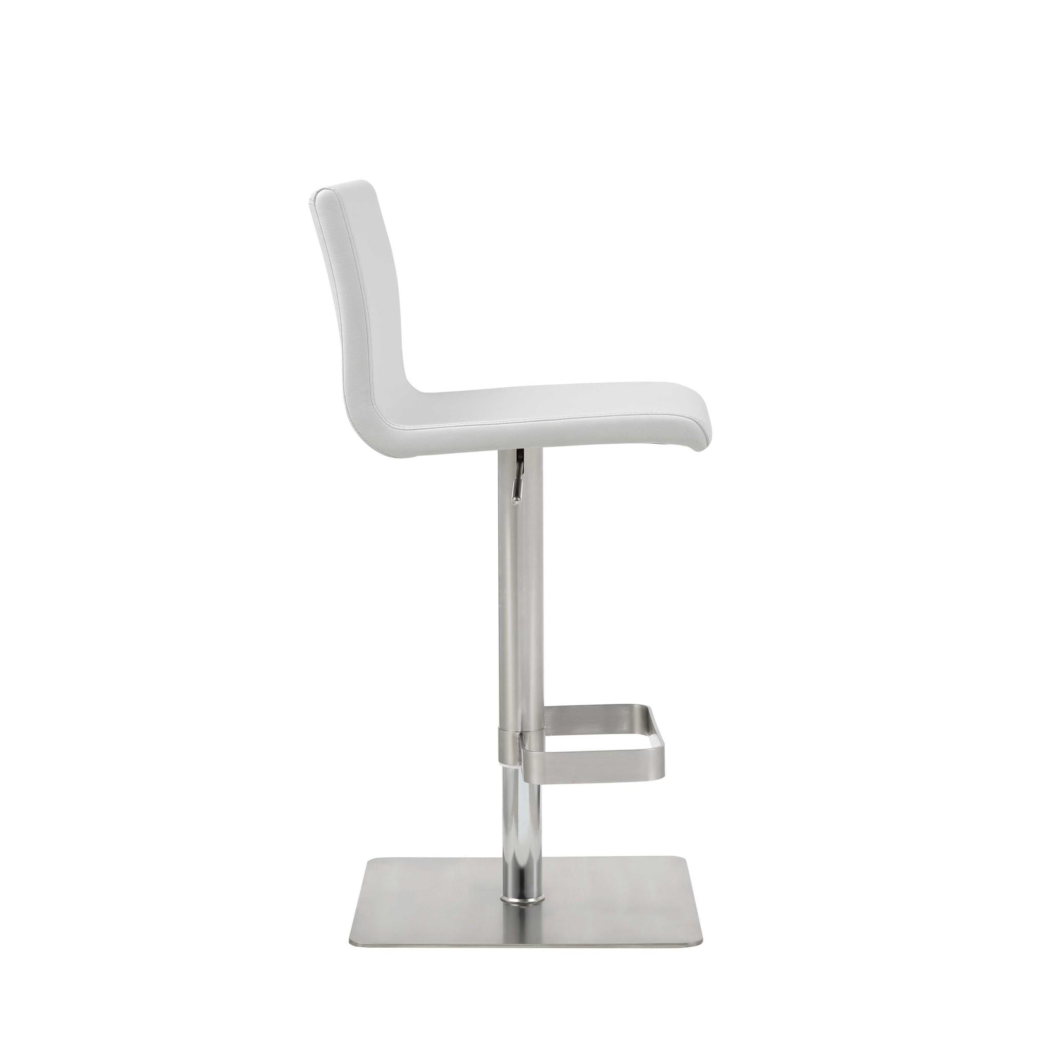 16.5 X 20 X 32-42 White Stainless Steel Bar Stool