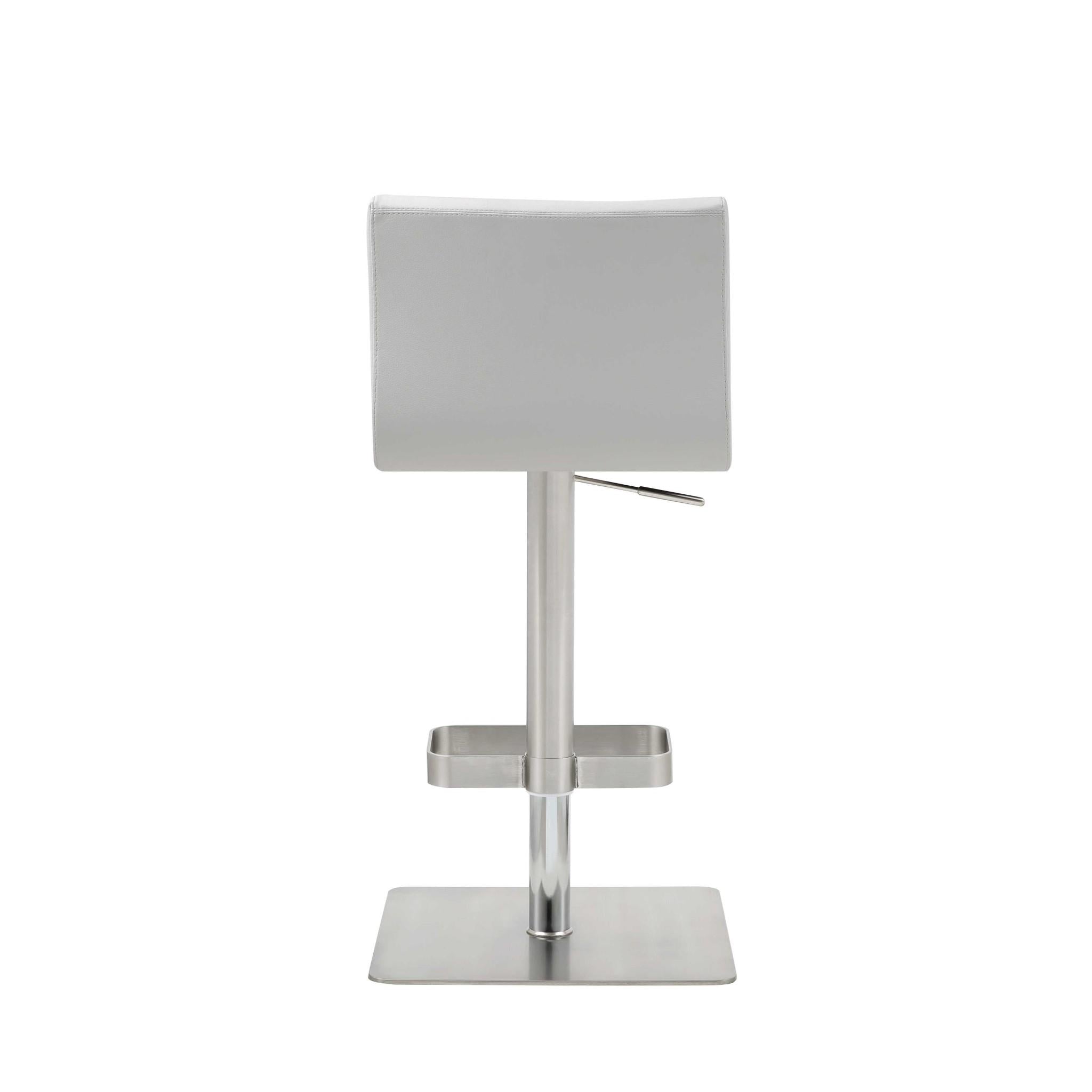 16.5 X 20 X 32-42 White Stainless Steel Bar Stool