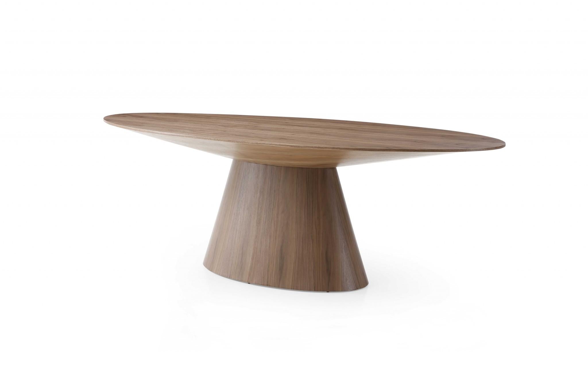 95 X 43 X 30 Walnut Veneer Oval Dining Table