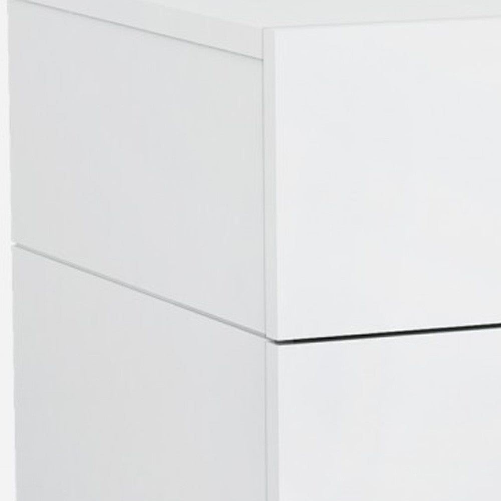 25 X 18 X 21 Gloss White Stainless Steel Nightstand