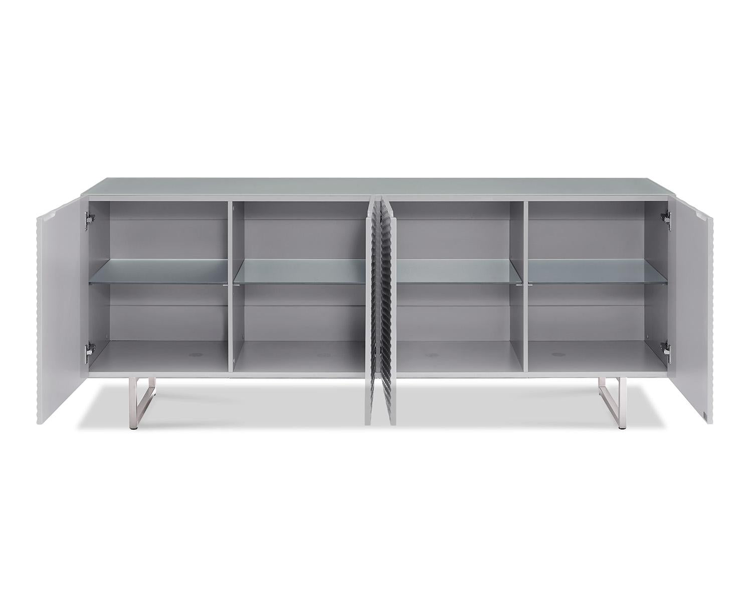 79 X 18 X 32 Gray Metal Buffet