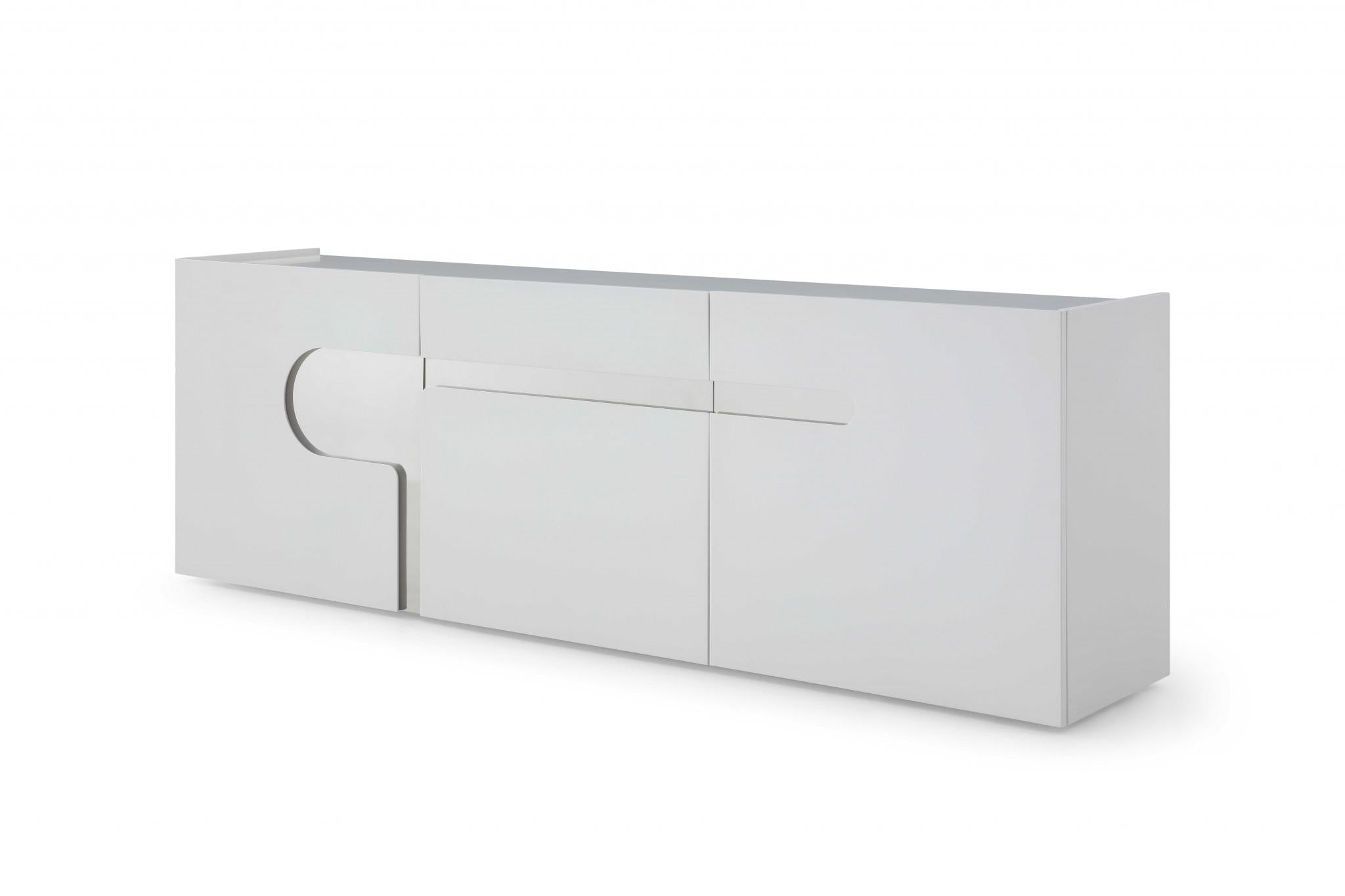 89 X 18 X 30 White Stainless Steel Buffet