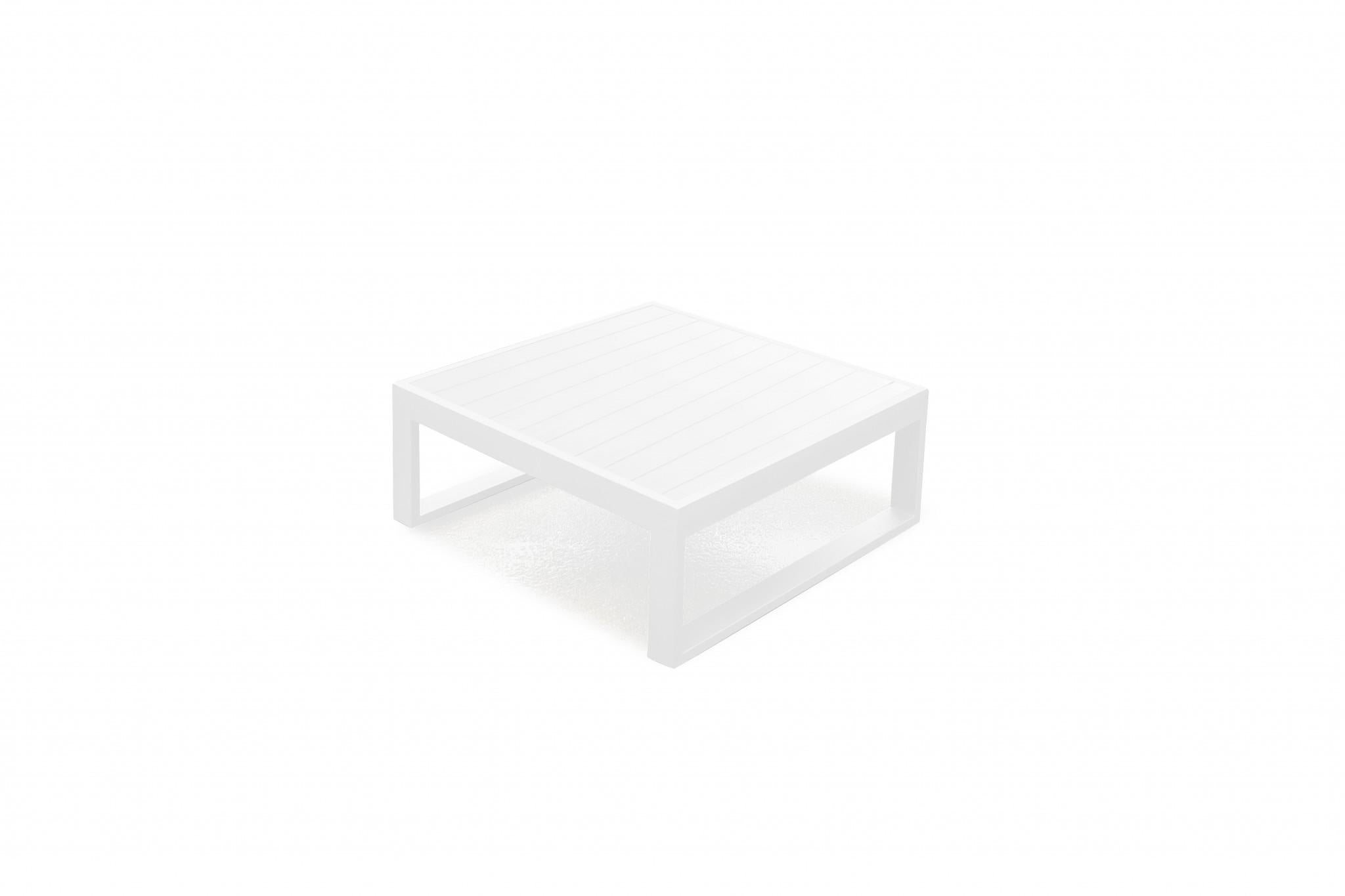 29.5 X 29.5 X 12 White Aluminum Coffee Table