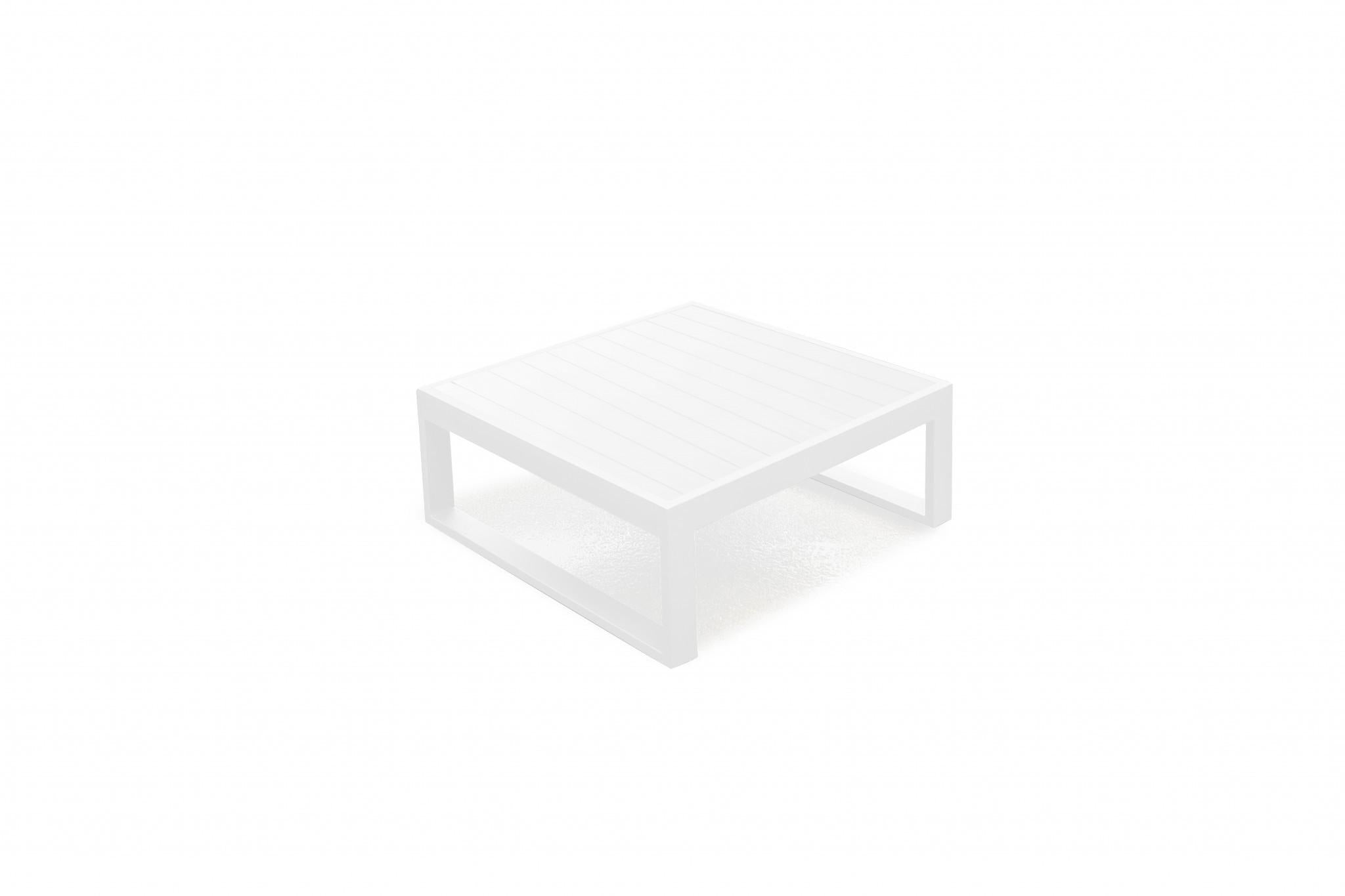 29.5 X 29.5 X 12 White Aluminum Coffee Table