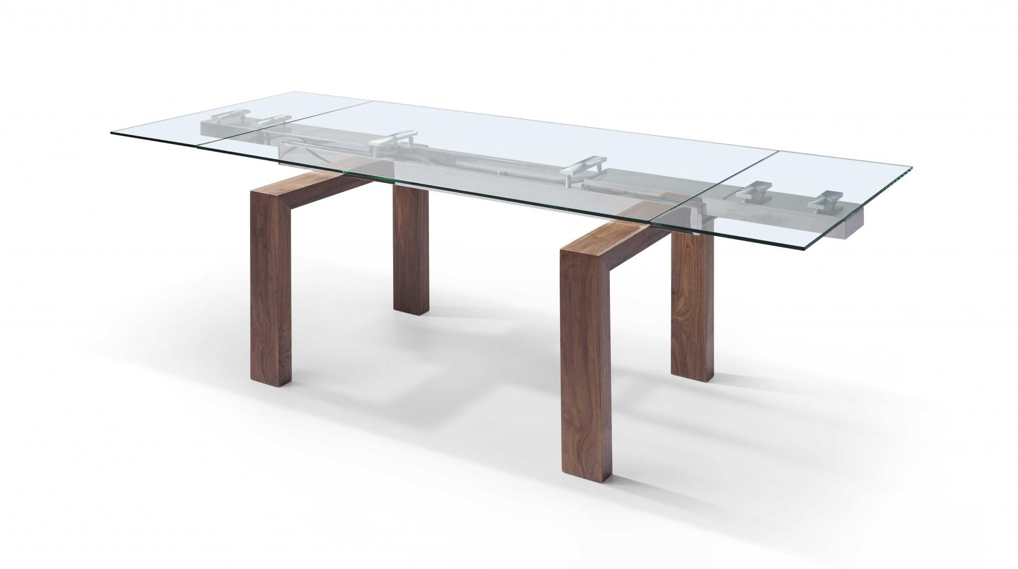 63 X 35 X 30 Walnut Solid Wood Extendable Dining Table