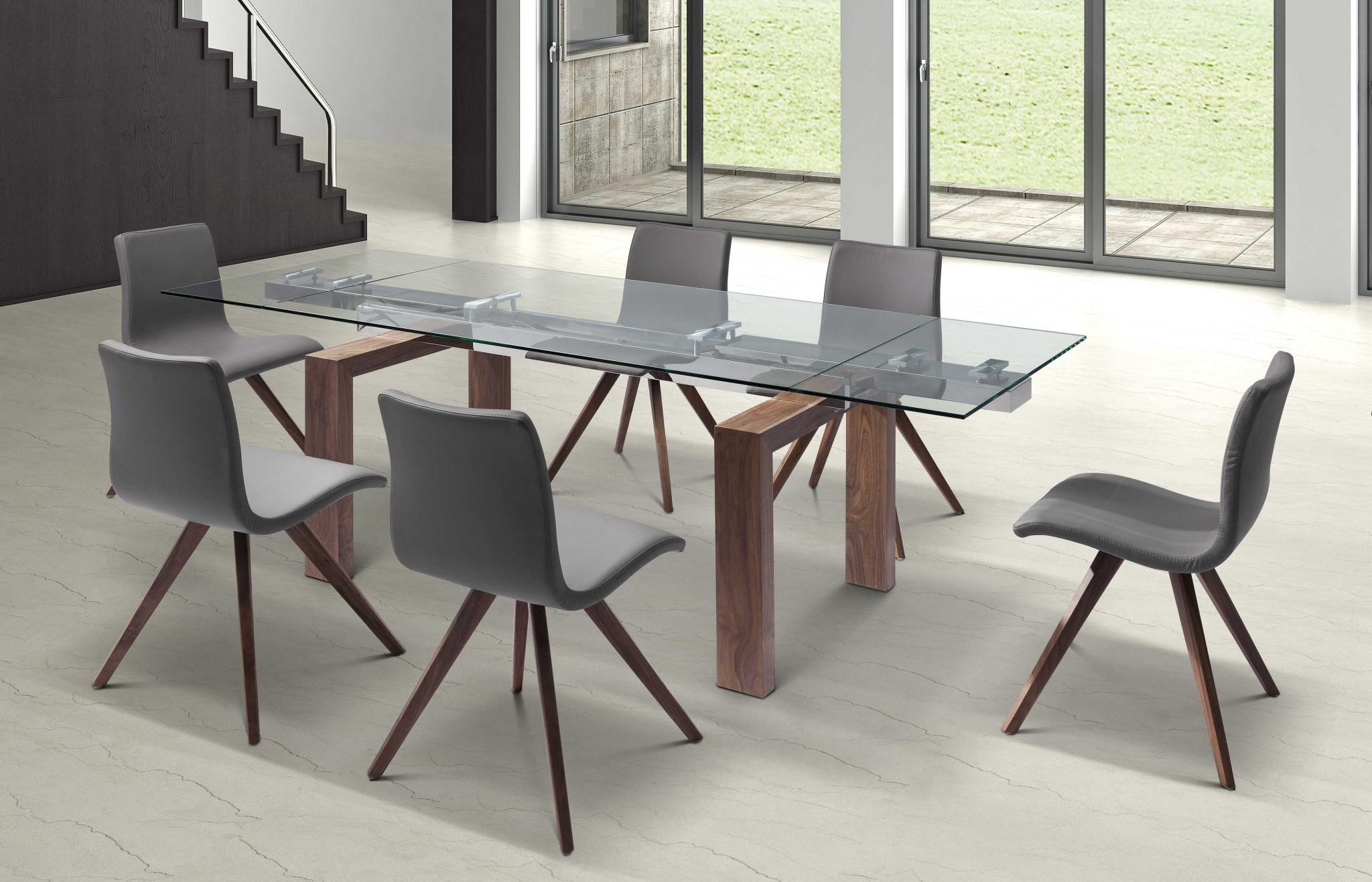 63 X 35 X 30 Walnut Solid Wood Extendable Dining Table